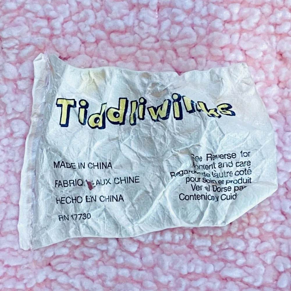 Tiddliwinks Light Pink Chenille Teddy Bear Fairy Satin Patch Baby‎ Blanket 30x40